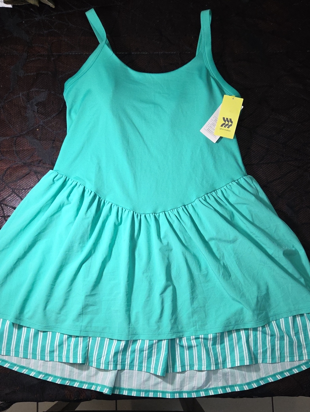 All In Motion Women's Active Knit Layered Dress - Green Large